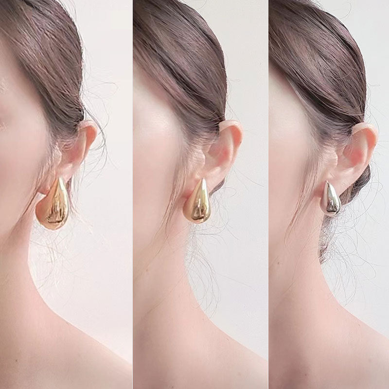 Geometric Metal Niche Design Frosty Style High Stud Earrings
