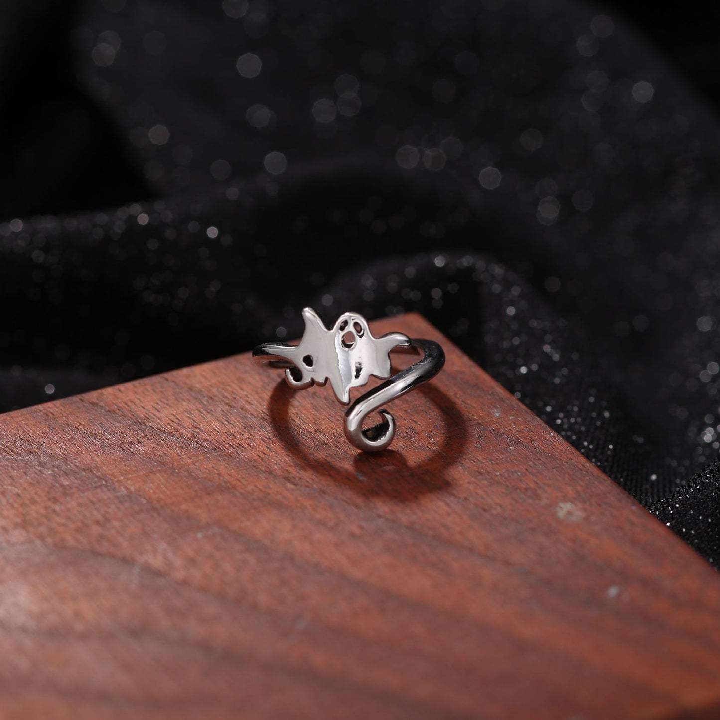 Men's Retro Trendy Sier Open Single Lucky Rings