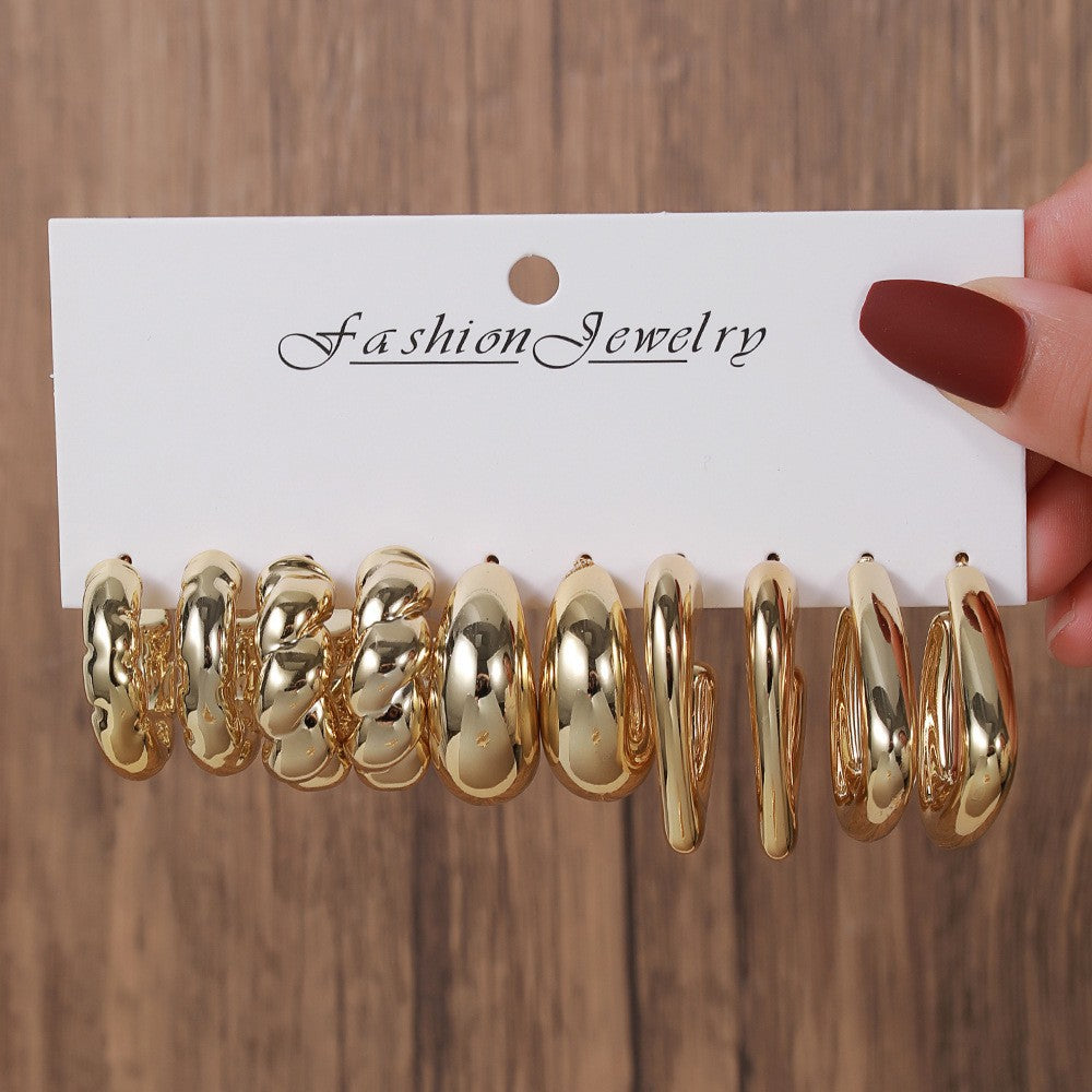 Women's Gold Resin Personalized Simple Ear High-grade Earrings