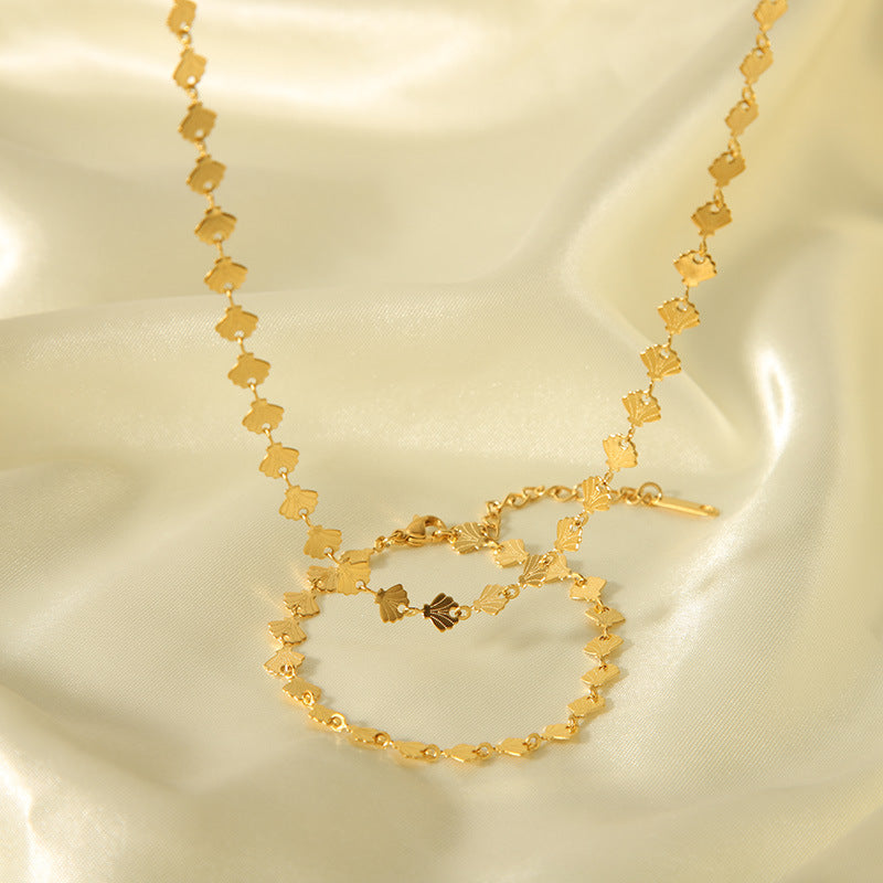Women's Design Stainless Steel Gold-plated High-grade Titanium Necklace