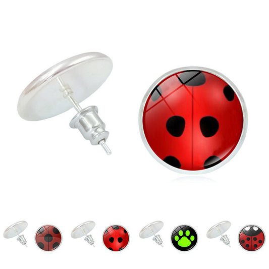 Time Stone Female Fashion Anime Black Stud Earrings