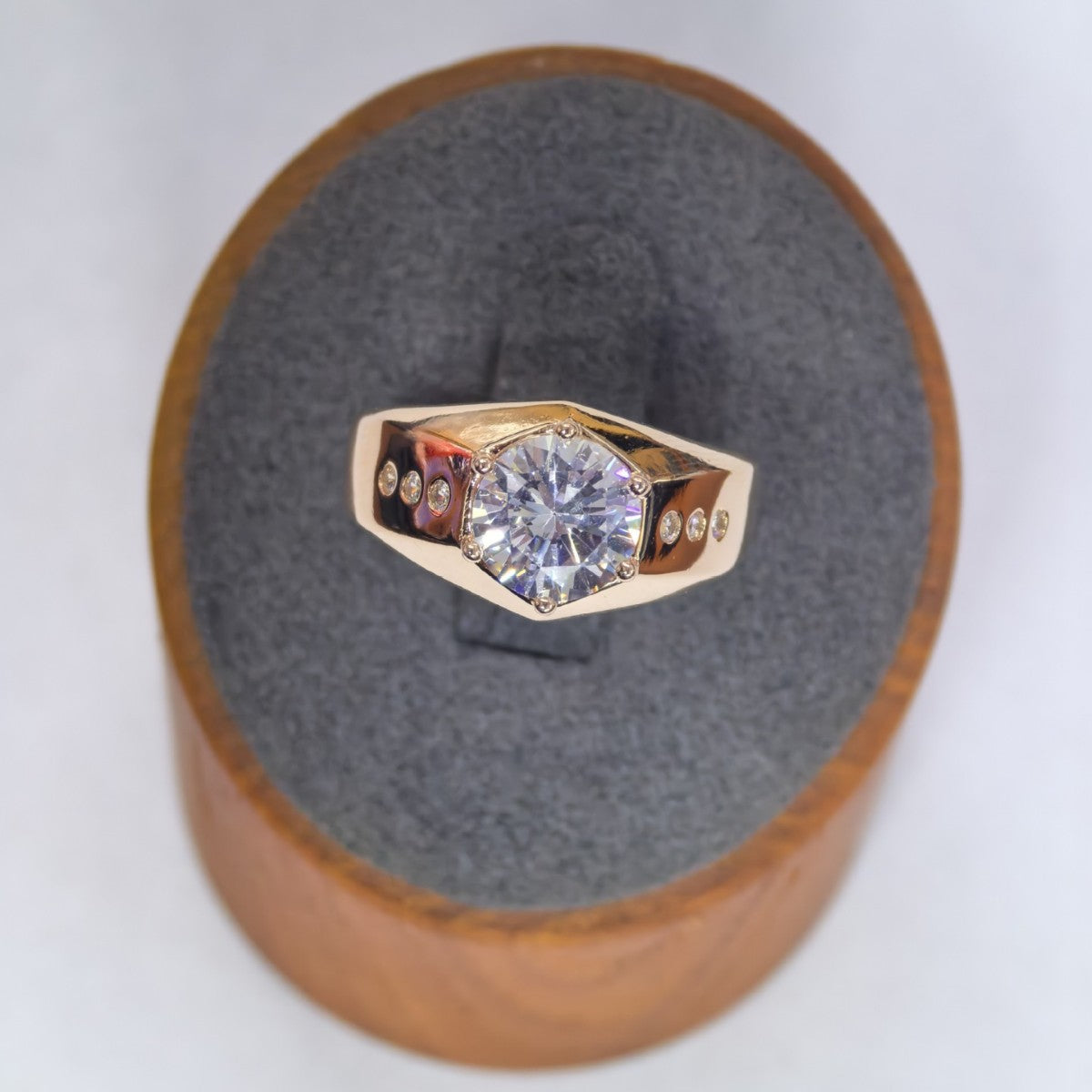 Men's Source Moissanite Open Mouth Man's Domineering Opening Adjustable Ring