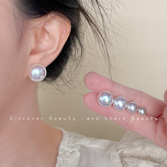 Entry Lux Style Steamed Bread Pearl Earrings