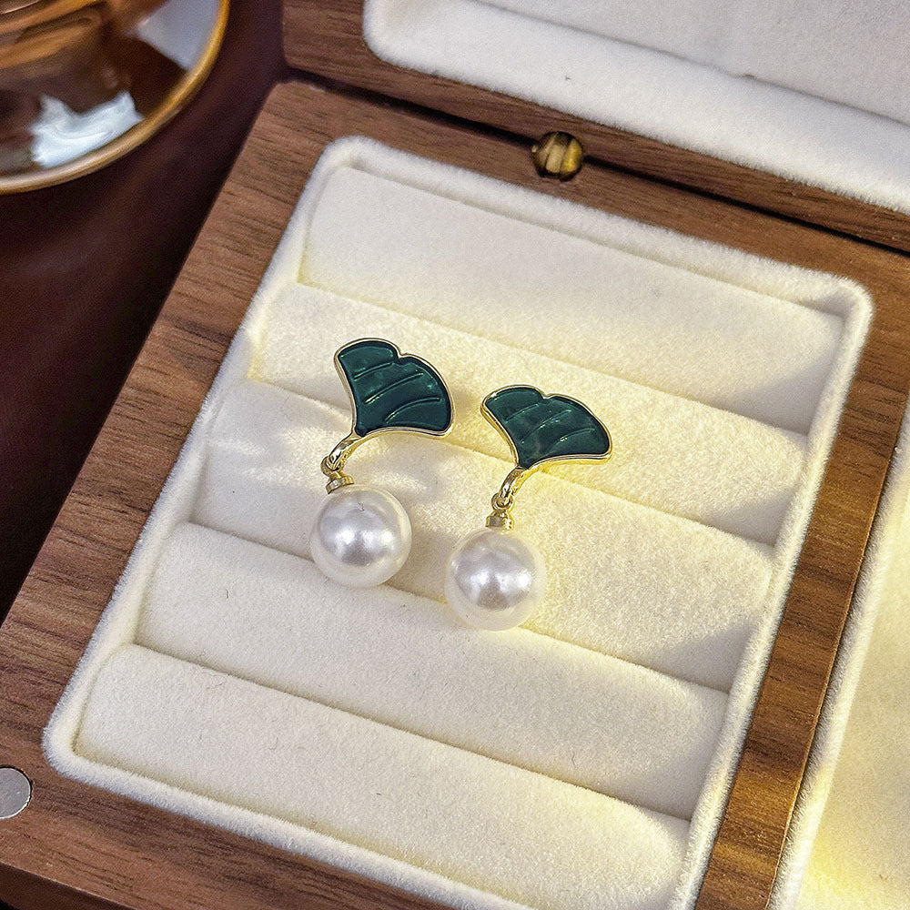 Inlaid Zircon Flower Elegant High-grade Pearl Earrings