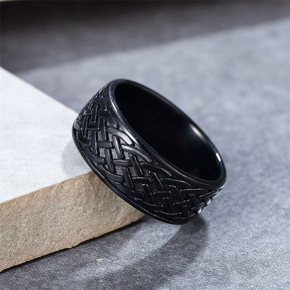 Men's Nordic Style Viking Pattern Pirate Titanium Steel Punk Rings