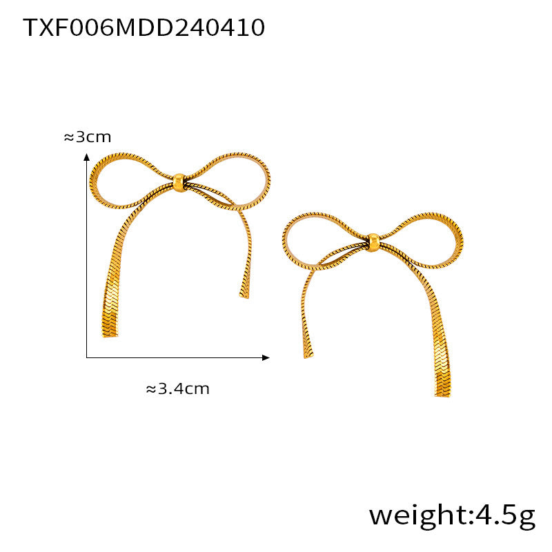 Korean Style Simple Sweet Personality Bow Geometric Chain Like Flat Pendants