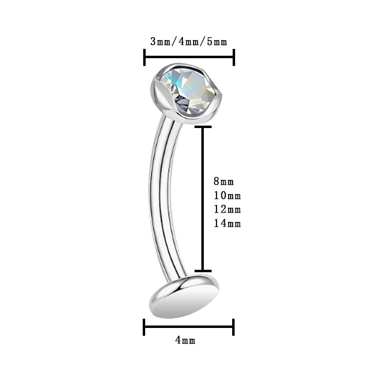 Inner Teeth Eyebrow Zircon Opal Curved Earrings
