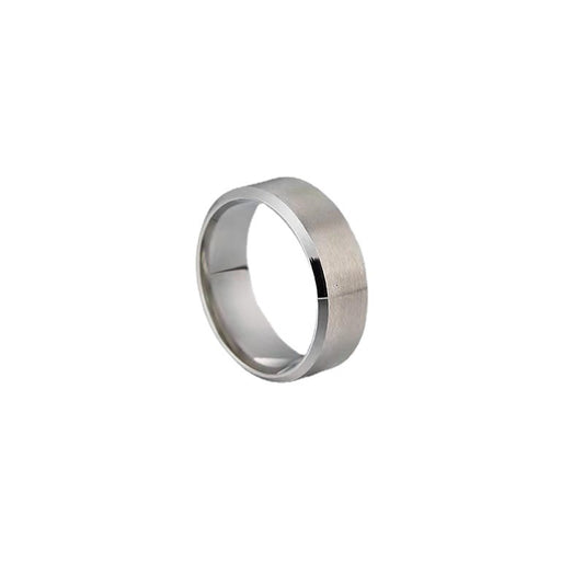 Matte Double Bevel Titanium Steel Color Rings