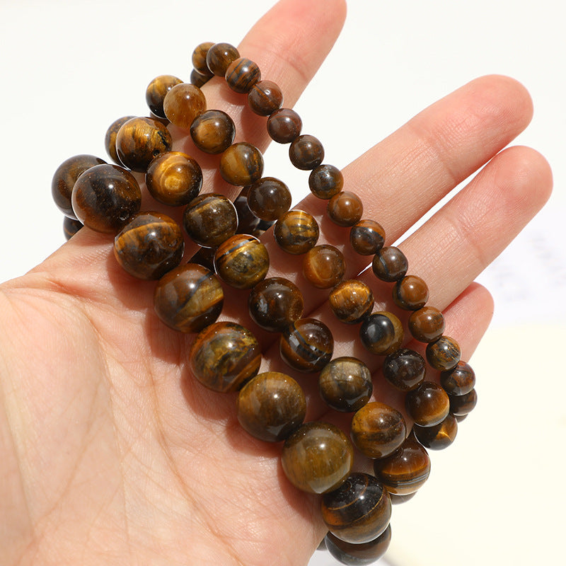 Tiger Single Circle Stone Handmade Beaded Simple Bracelet