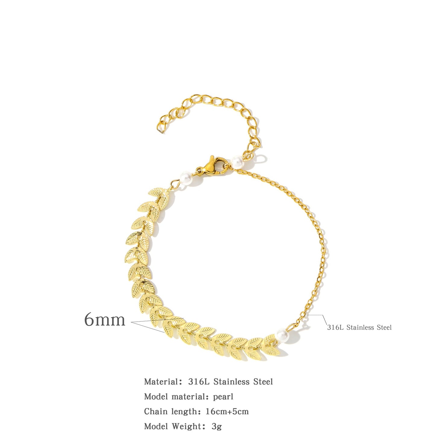 Steel Three-piece Set Niche Design Wheat Pearl Necklaces
