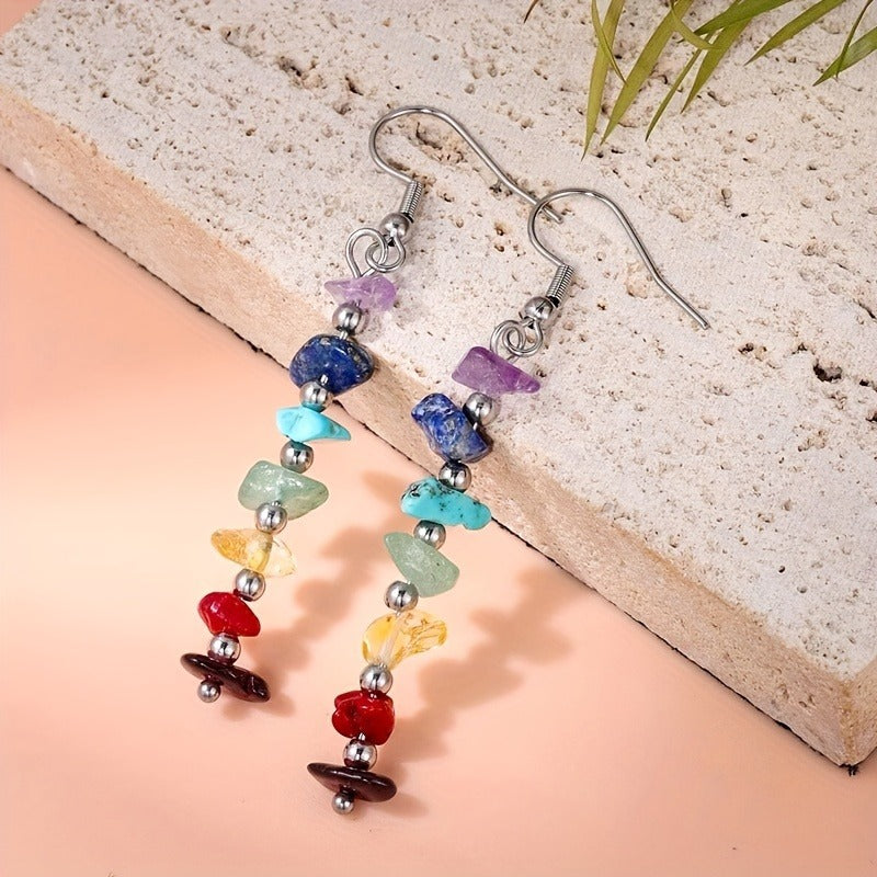 Colorful Gravel Creative Irregular Winding Handmade Earrings