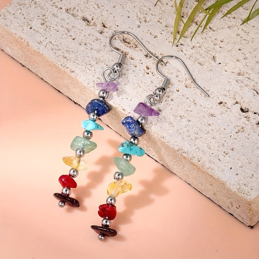Colorful Gravel Creative Irregular Winding Handmade Earrings
