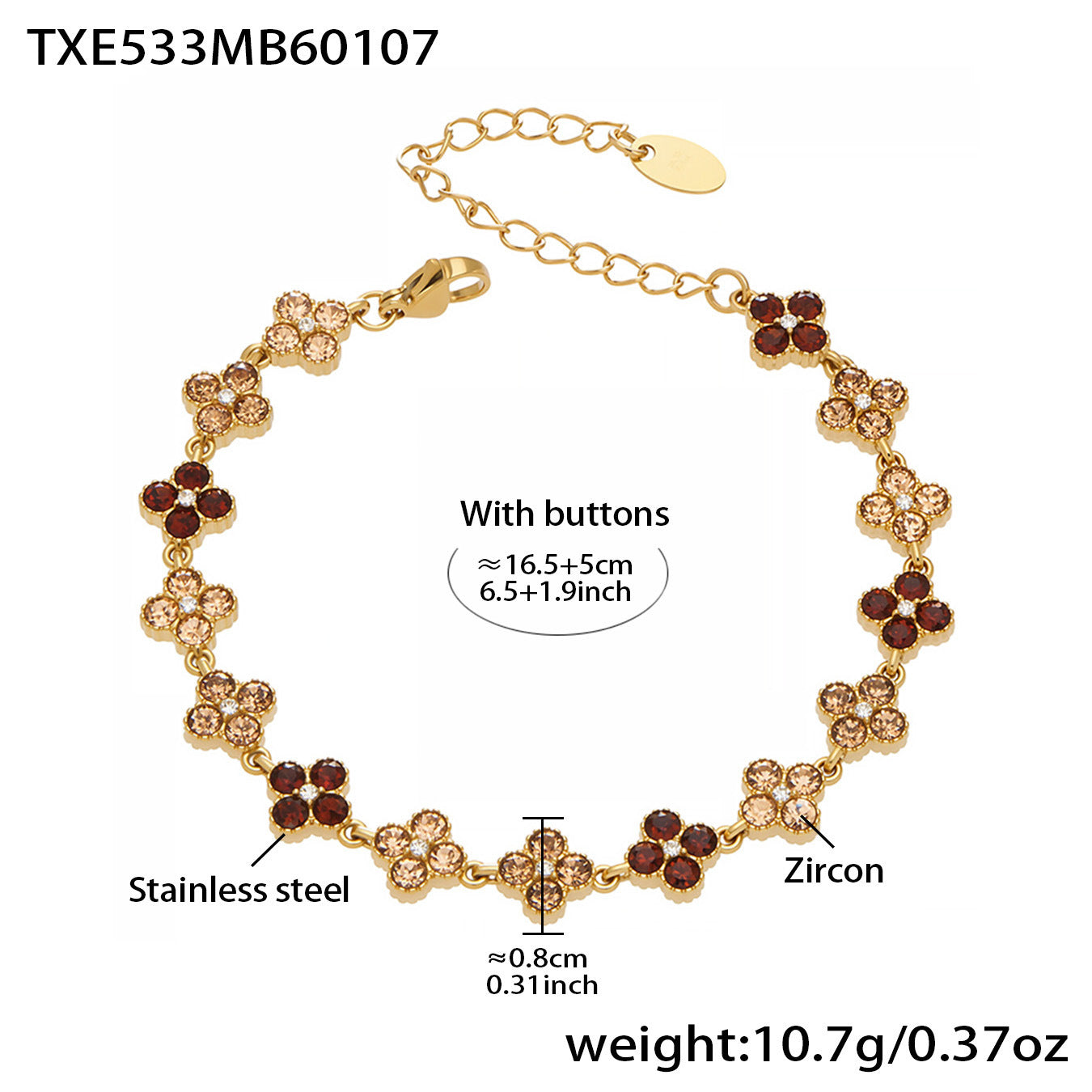 Elegant Color Inlaid Zircon Petal Clover Fashion Lady Jewelry Set