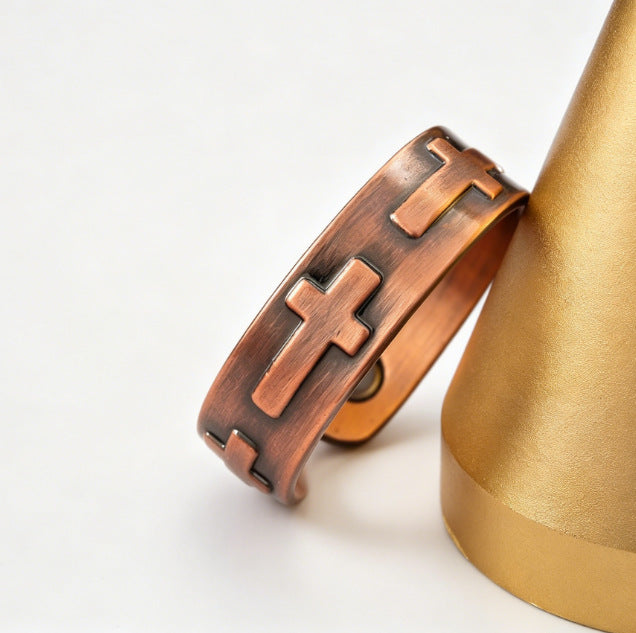 Bronze Creative Pattern Magnet Retro Fashion High Sense Ring
