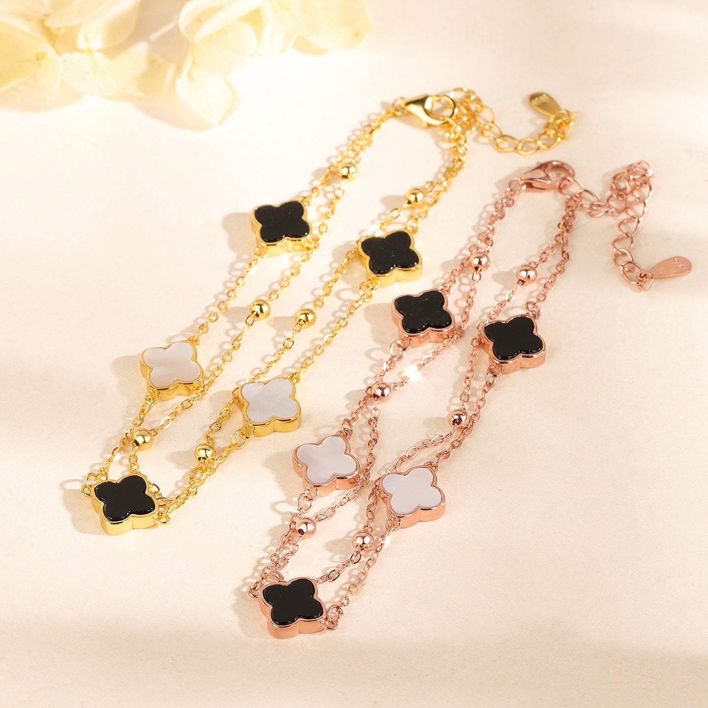 Women's Sterling Sier Clover Light Luxury Minority Bracelets