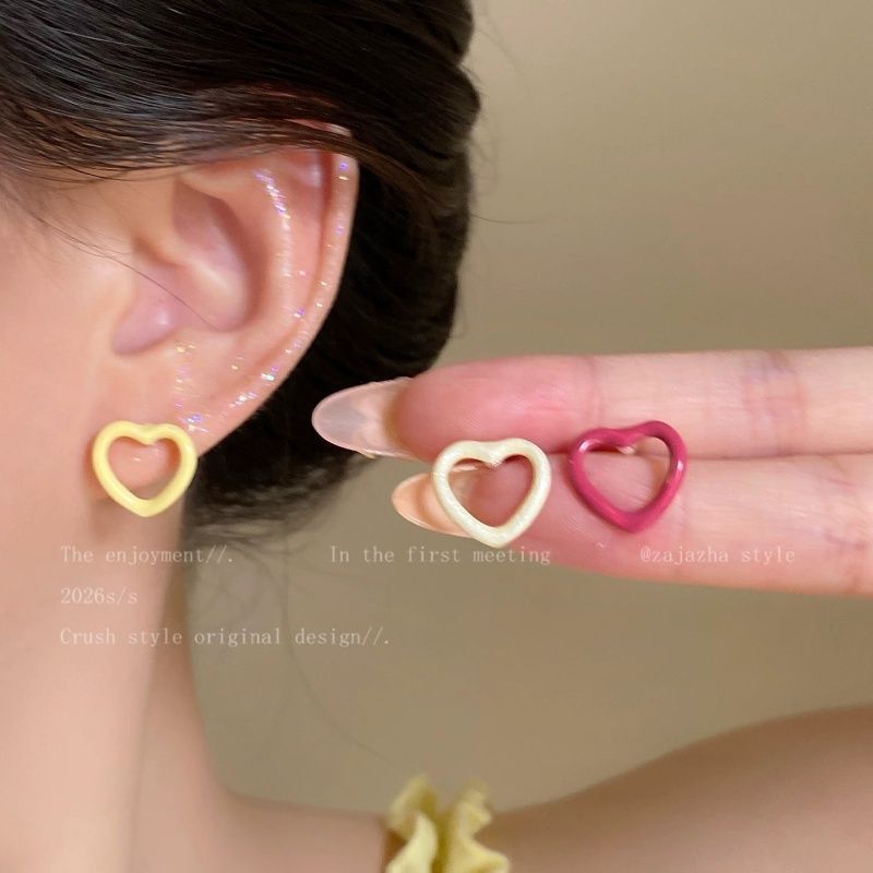Women's Dopamine Colored Loving Heart For Simple Sweet Super Nice Rings