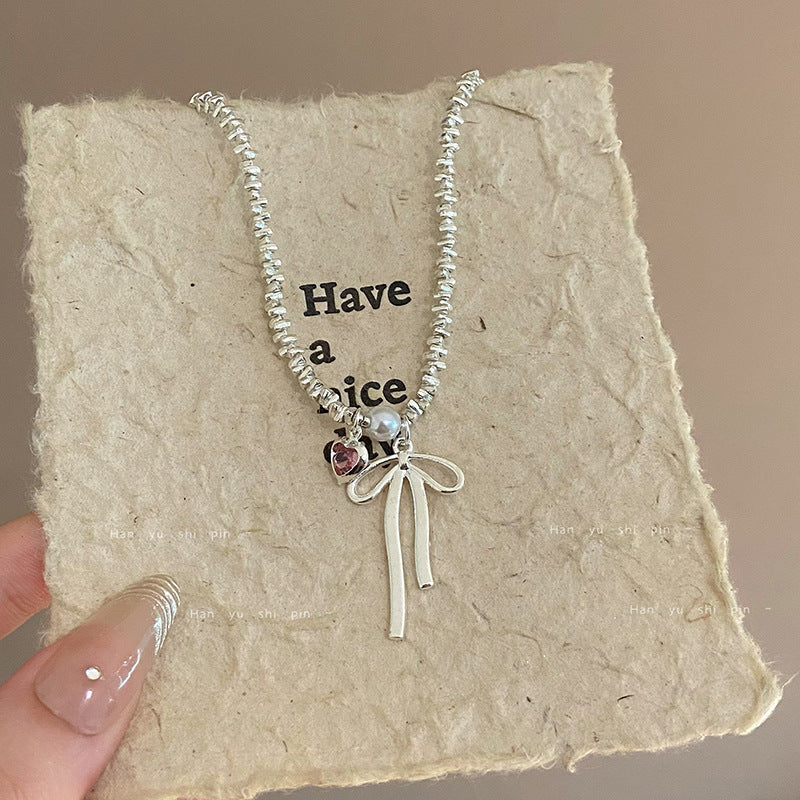 Women's Retro Pearl Affordable Luxury Fashion Temperament Wild Good-looking Clavicle Necklace