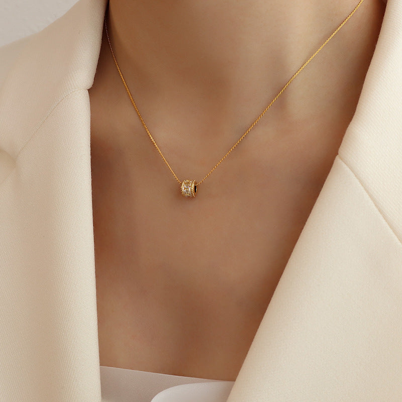 Women's Diamond Geometric Simple Titanium Steel Gold Plated Jewelry Set