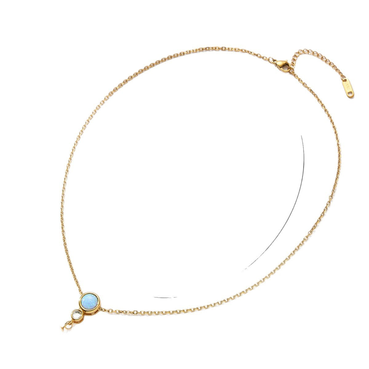 Titanium Steel Freshwater Pearl Opel Cross Clavicle Chain Batch Rose Necklace