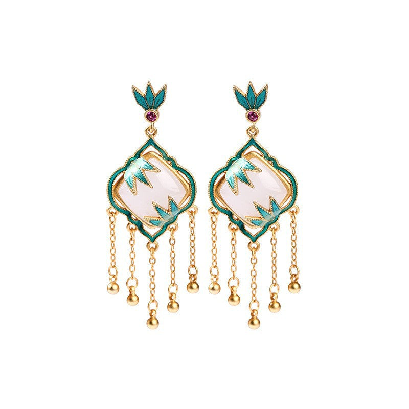 Ale Yuan National Fashion Retro Enamel Niche Festival High Bamboo Jewelry Set