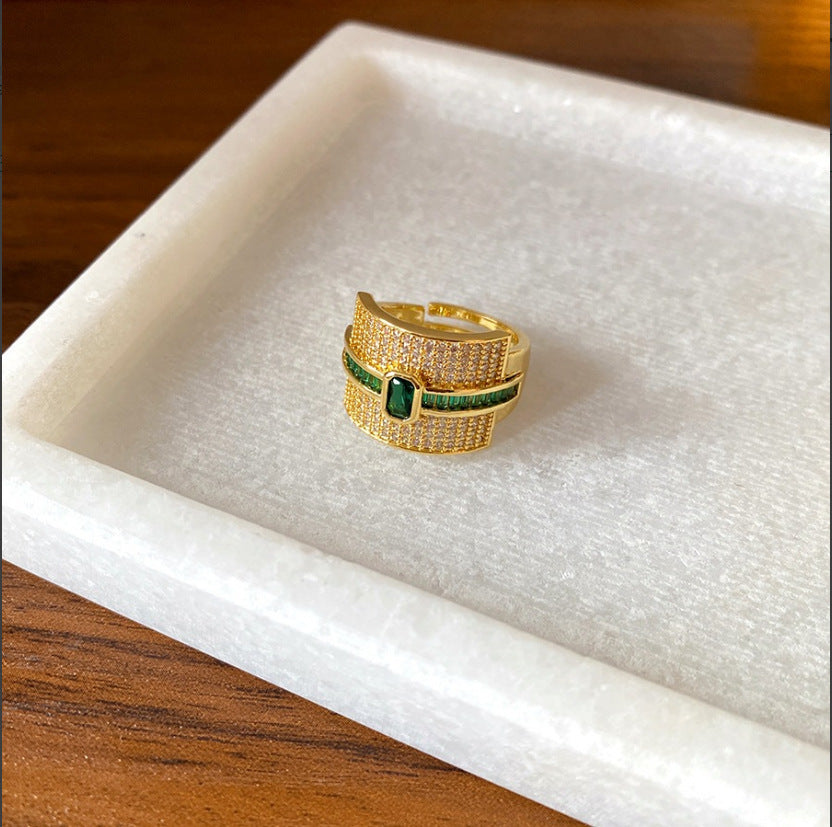 Style Zircon Snake Niche High Sense Design Index Ring