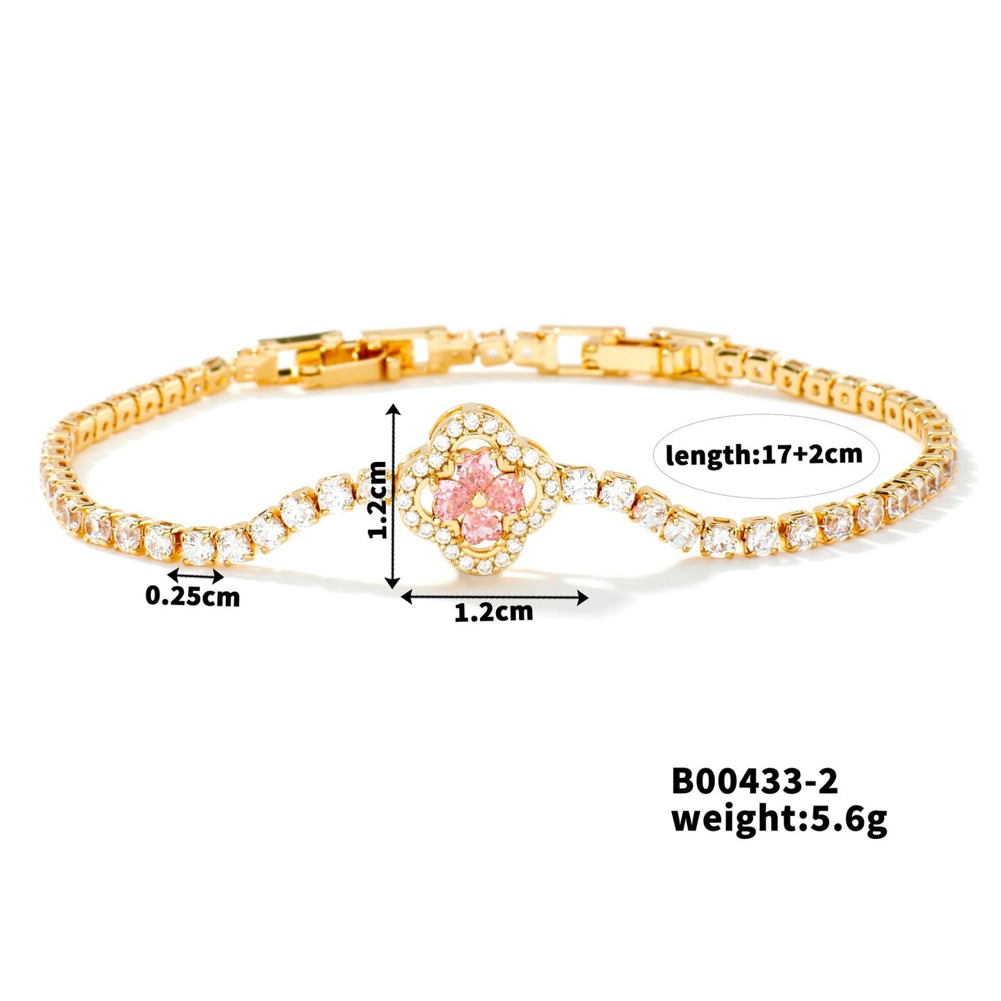 Zircon Clover Female Sweet High Sense Bracelets