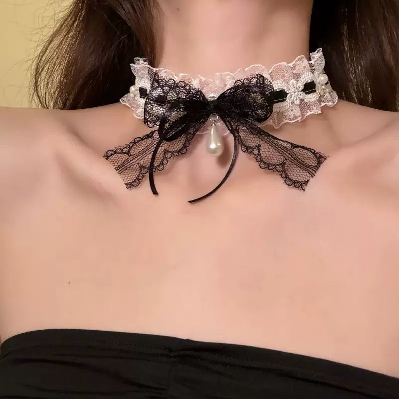 Pure Desire Lace Female Neck Bow Collar