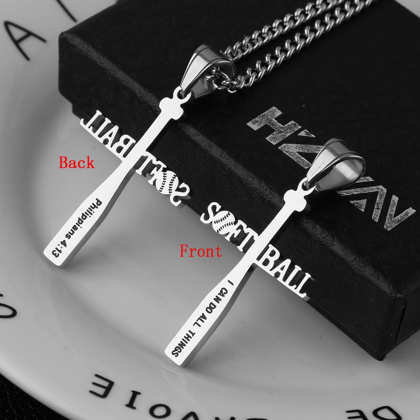 New Baseball Cross Curb Stainless Steel Necklace