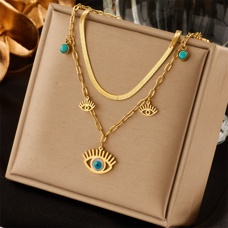 Women's Sun Cross Stainless Steel Fashion Personality Design Necklace