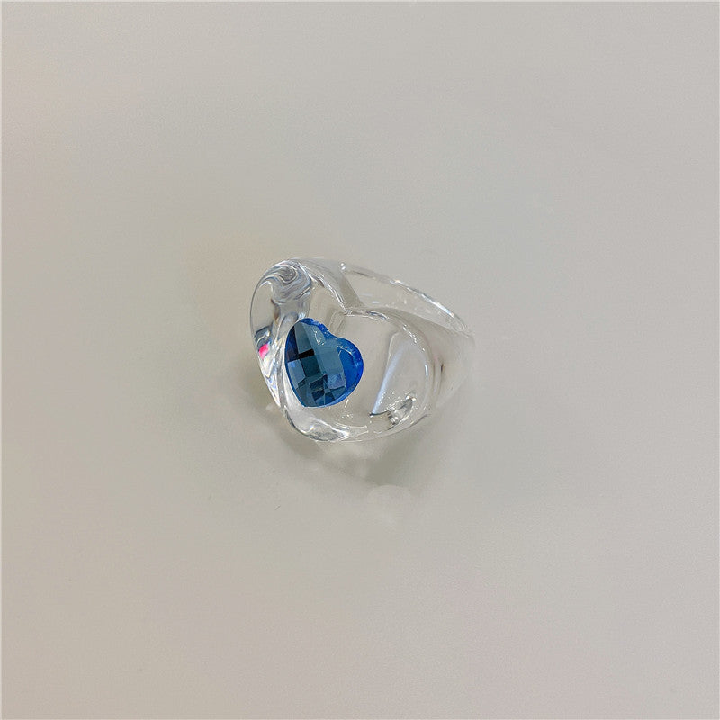 Candy Color Resin Acrylic Gemstone Transparent Rings