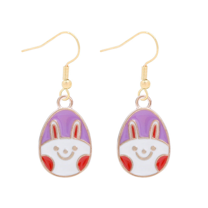 Cartoon Dripping Oil Alloy Rabbit Rejuvenating Earrings