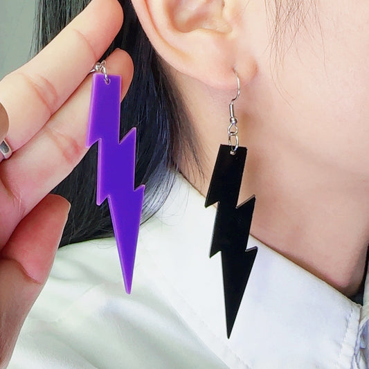 Fluorescent Lightning Acrylic Ear Design Sense Earrings