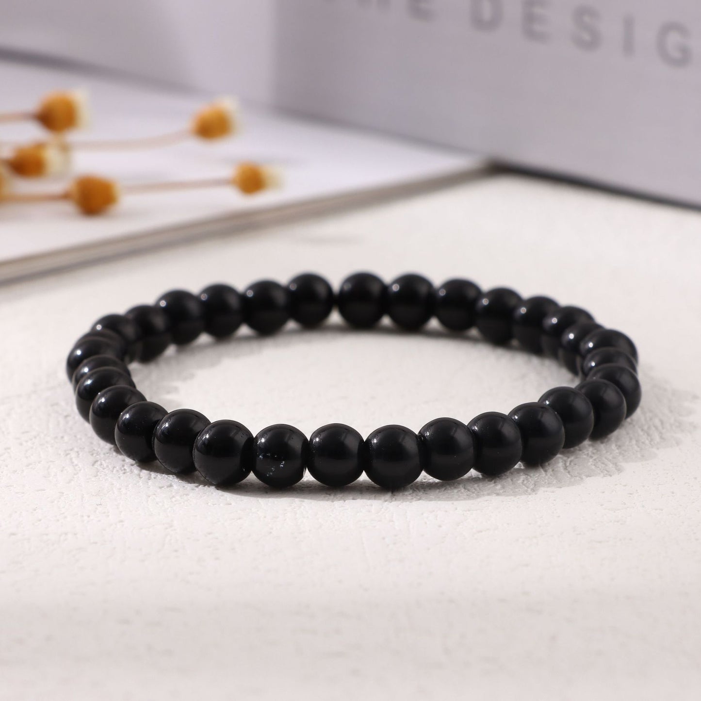 Women's & Men's Round Beads Couple Fashion Elastic String Beaded Bracelets