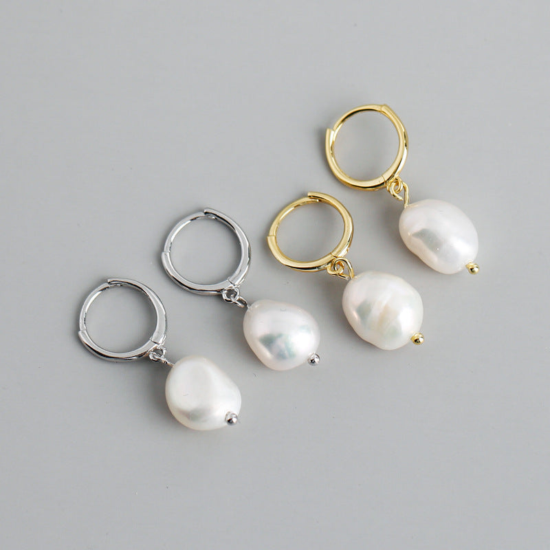 Women's Irregular Baroque Pearl High-grade Light Luxury Temperament Ear Earrings