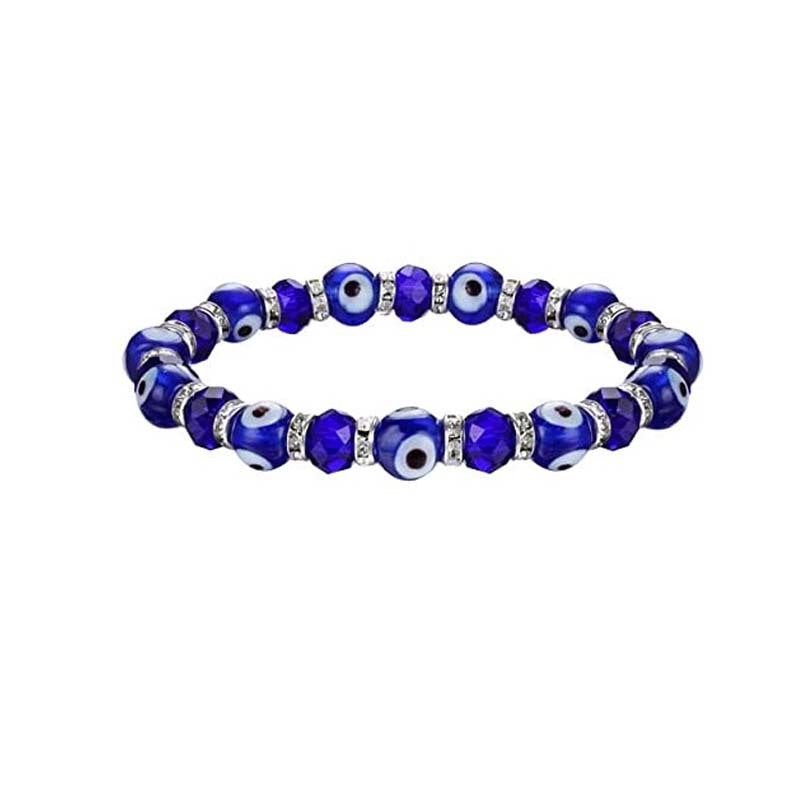 Devil Eye Fatima Palm Beaded Resin Turkish Blue Eyes Elastic Bracelets