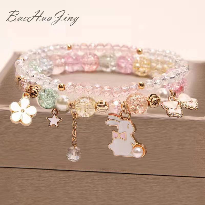 Women's Pearl Korean Super Cute Cartoon Beaded Bracelets