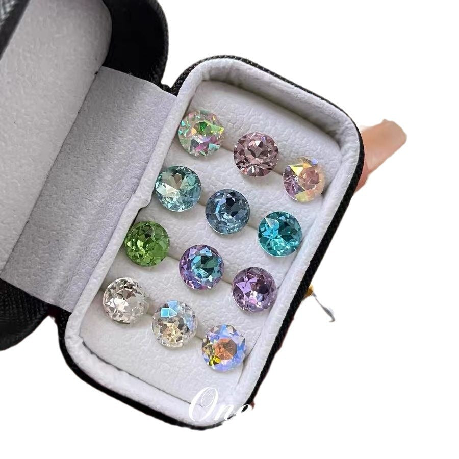 Big Shiny Bright Flashing Round Diamond Earrings