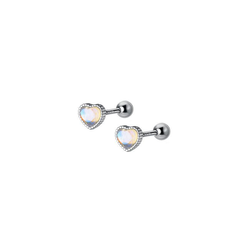 Sier Needle Screw Tightening Buckle Small Light Luxury Temperament Ear Earrings