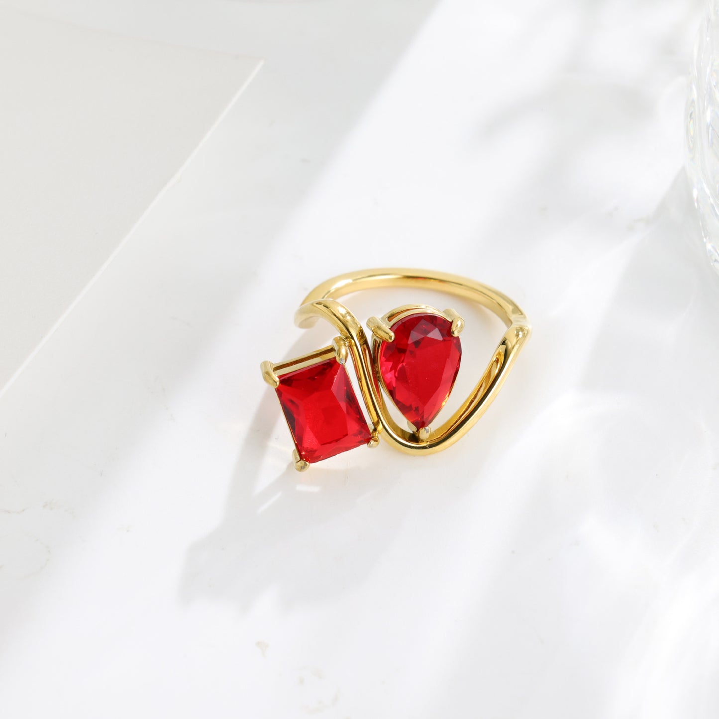 Gift Gemstone Stainless Steel Colored Gems Female Rings