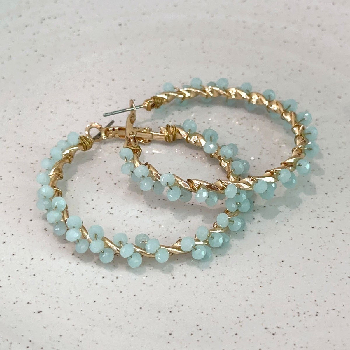 Drop-shaped Handmade Woven Crystal Beaded Bohemian Earrings
