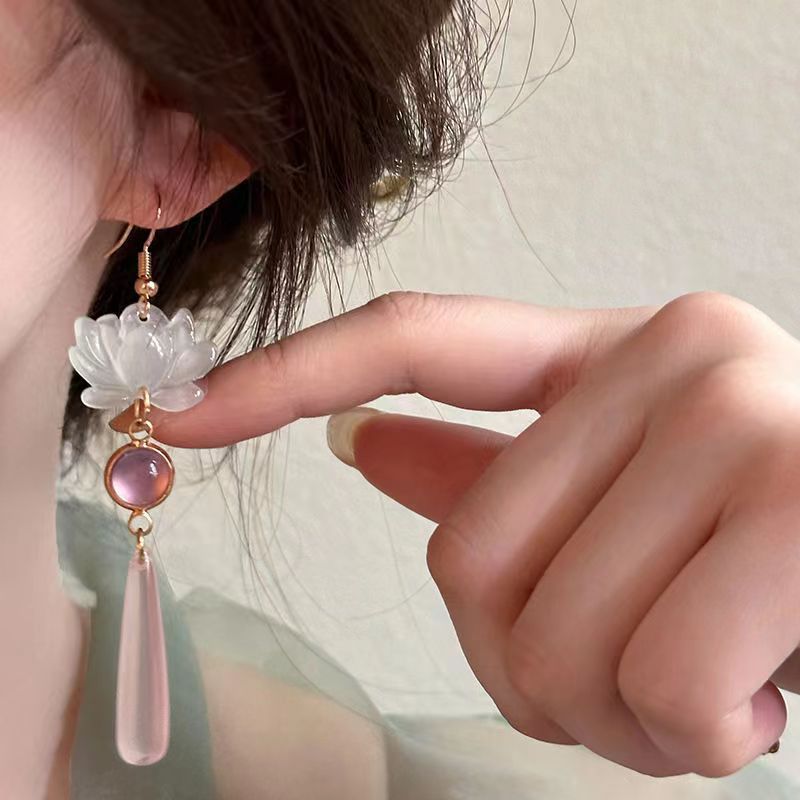 Opal Water Drop Han Clothing Ancient Ear Hook