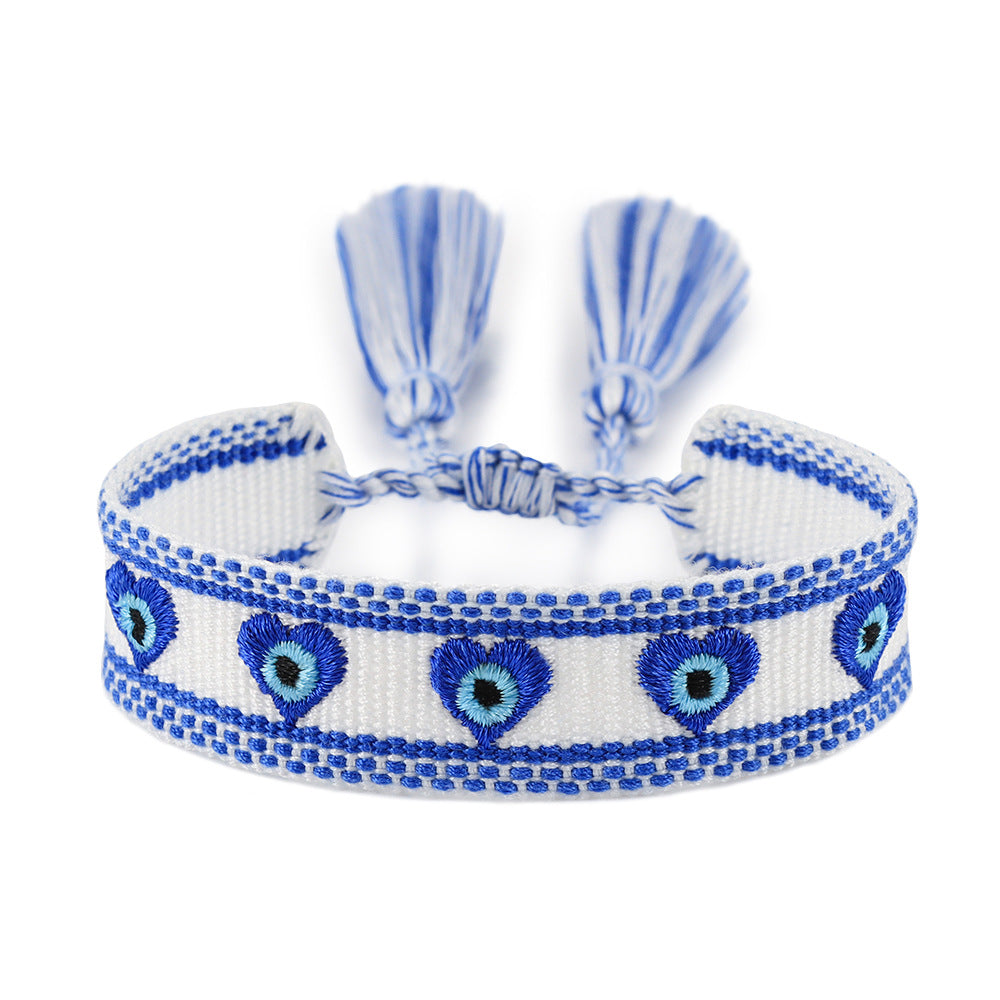 Weaving Creative Embroidery Blue Eyes Lucky Bracelets