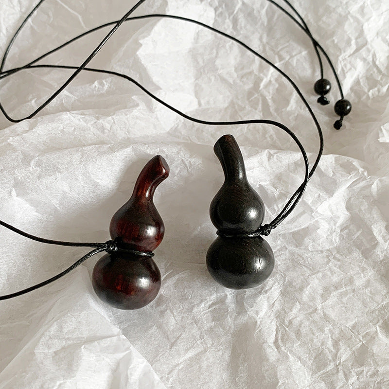 Natural Blackwood Rosewood Gourd Long Sweater Necklaces