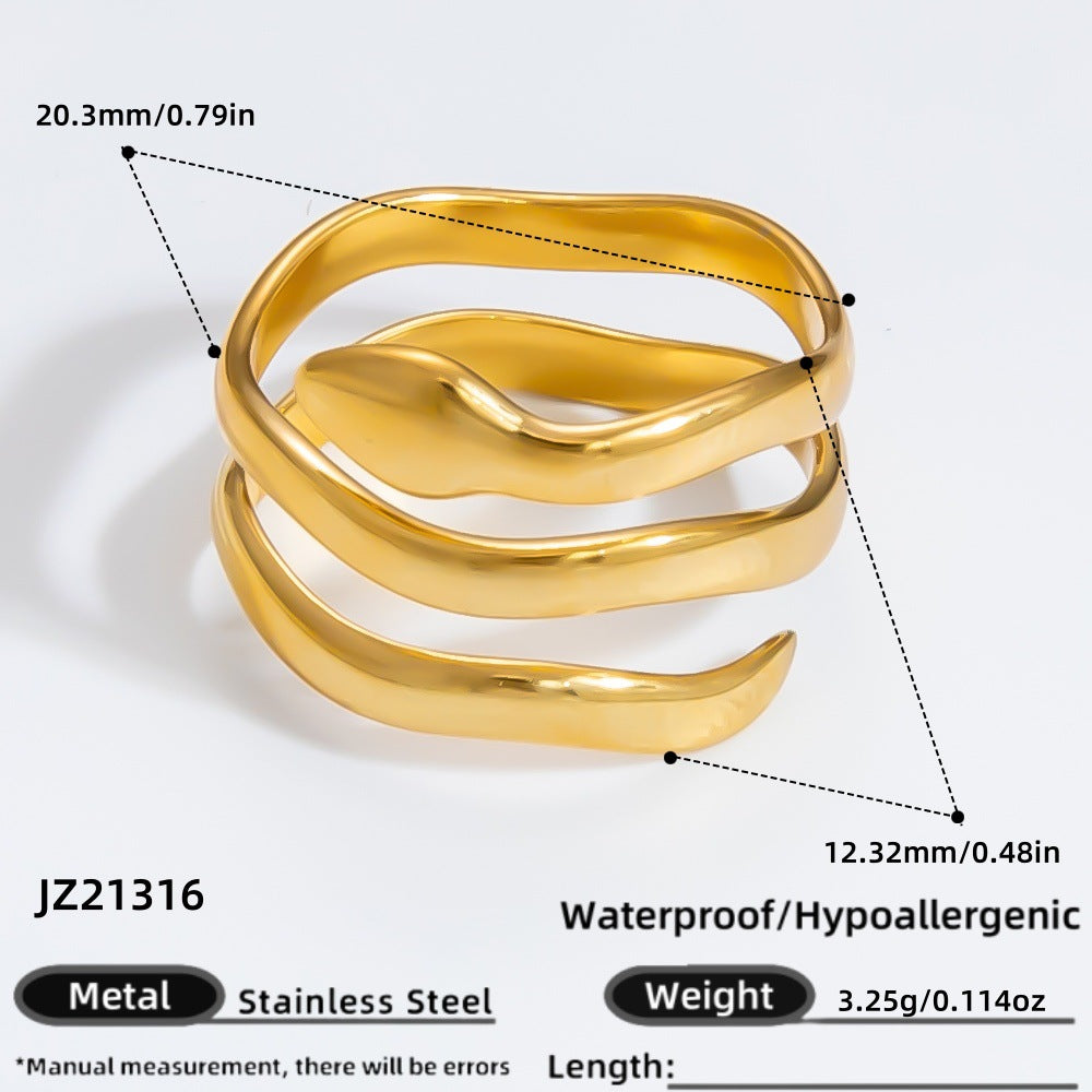 Classy Stylish Stainless Steel Gold-plated Design Jewelry Accessories