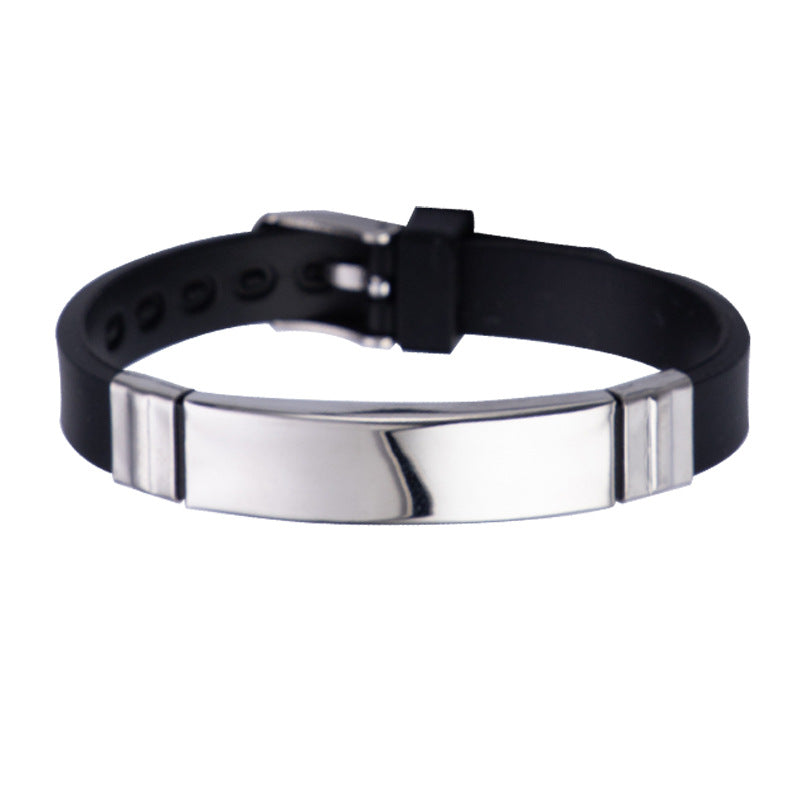 Men's Sports Couple Lettering Birthday Gift Stainless Silica Bracelets