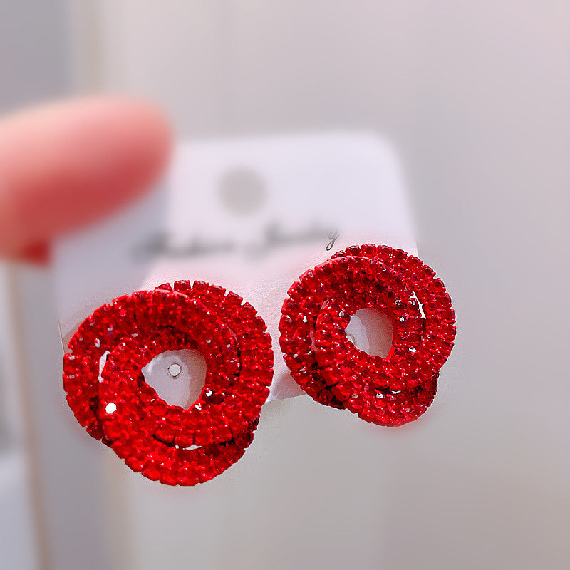 Women's Super Flash Rhinestone Long Fringe High-grade Earrings