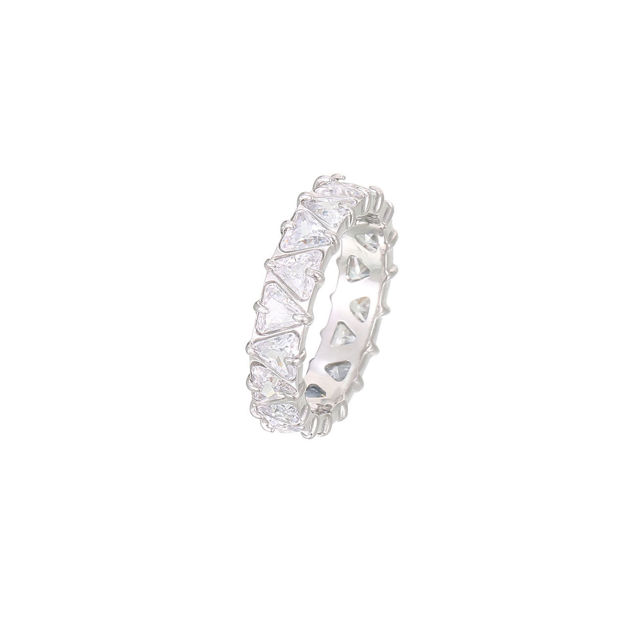 Gang Drill Color Zircon Female Diamond Heart-shaped Rings