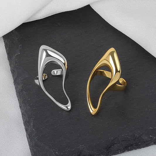 Women's Geometric Shape Hollow Cold Wind Exaggerated Rings