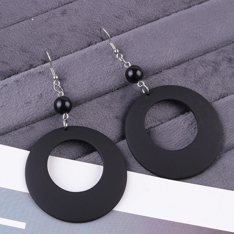 Women's Exaggerated Retro Series Big Circle Acrylic Color Earrings