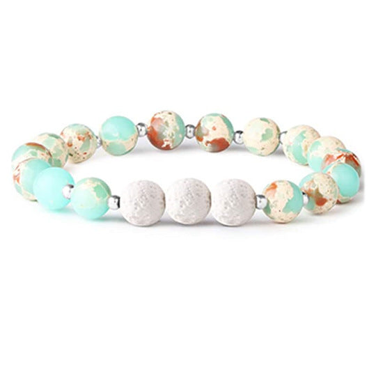 Women's & Men's Volcanic Rock Couple Beaded Elastic String Bracelet